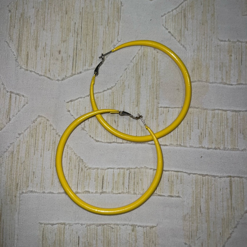 Cute Yellow Hoop Earrings